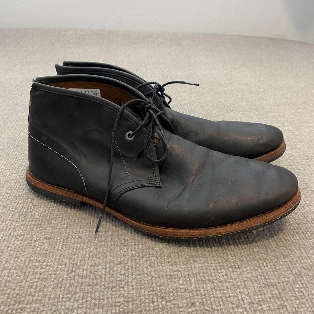 Timberland Boots Mens Size 10 Black Leather Chukka Lace Up Ankle Casual 75510